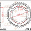 Sprocket Rear 44T 525 JT SPROCKETS JT SPROCKETS MOTOVEIKALS 21