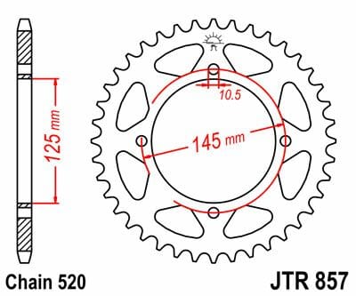 Sprocket Rear 45T 520 Blk JT SPROCKETS JT SPROCKETS MOTOVEIKALS 21