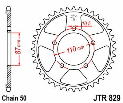 Sprocket Rear 45T 530 Blk JT SPROCKETS JT SPROCKETS MOTOVEIKALS 21