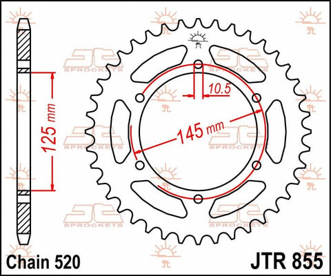 Sprocket Rear 46T 520 JT SPROCKETS JT SPROCKETS MOTOVEIKALS 21