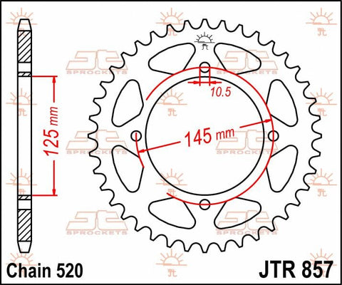 Sprocket Rear 46T 520 JT SPROCKETS JT SPROCKETS MOTOVEIKALS 21