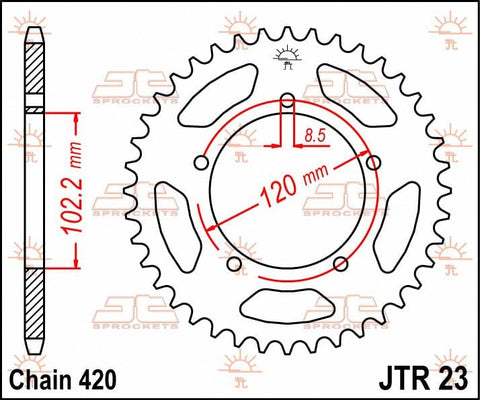 Sprocket Rear 47T 420 JT SPROCKETS JT SPROCKETS MOTOVEIKALS 21