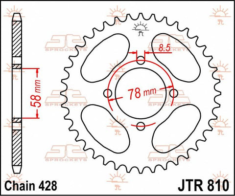 Sprocket Rear 47T 428 JT SPROCKETS JT SPROCKETS MOTOVEIKALS 21