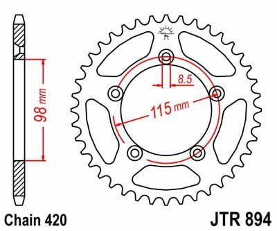 Sprocket Rear 48T 420 Blk JT SPROCKETS JT SPROCKETS MOTOVEIKALS 21