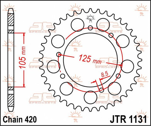 Sprocket Rear 48T 420 JT SPROCKETS JT SPROCKETS MOTOVEIKALS 21