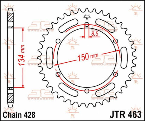 Sprocket Rear 48T 428 JT SPROCKETS JT SPROCKETS MOTOVEIKALS 21
