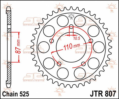 Sprocket Rear 48T 525 JT SPROCKETS JT SPROCKETS MOTOVEIKALS 21