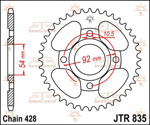 Sprocket Rear 49T 428 JT SPROCKETS JT SPROCKETS MOTOVEIKALS 21