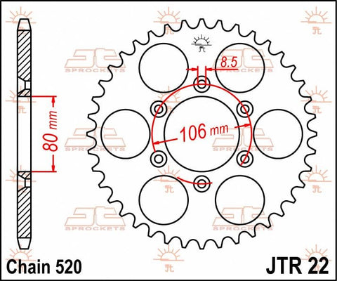 Sprocket Rear 49T 520 JT SPROCKETS JT SPROCKETS MOTOVEIKALS 21