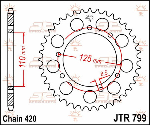 Sprocket Rear 50T 420 JT SPROCKETS JT SPROCKETS MOTOVEIKALS 21