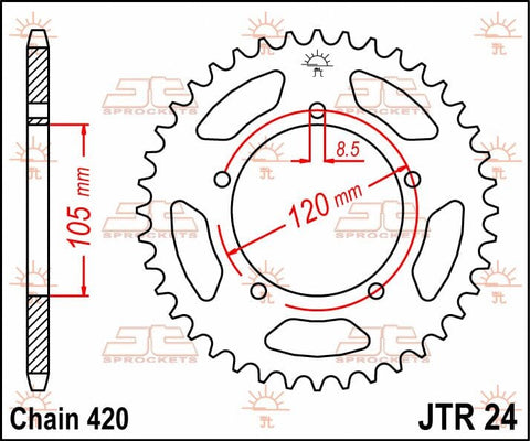 Sprocket Rear 50T 420 JT SPROCKETS JT SPROCKETS MOTOVEIKALS 21