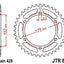 Sprocket Rear 51T 428 JT SPROCKETS JT SPROCKETS MOTOVEIKALS 21