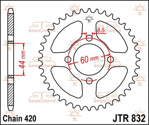 Sprocket Rear 52T 420 JT SPROCKETS JT SPROCKETS MOTOVEIKALS 21