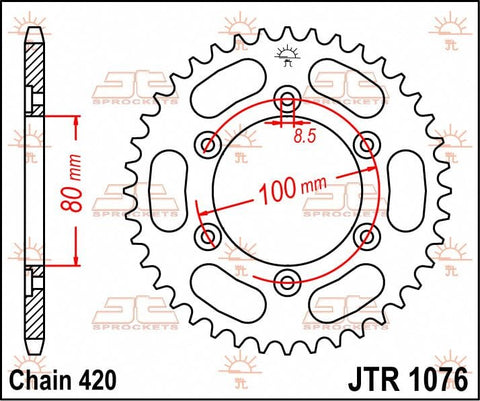 Sprocket Rear 52T 420 JT SPROCKETS JT SPROCKETS MOTOVEIKALS 21