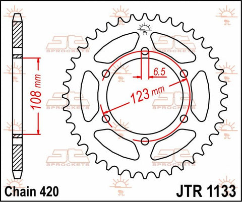 Sprocket Rear 53T 420 JT SPROCKETS JT SPROCKETS MOTOVEIKALS 21
