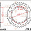 Sprocket Rear 53T 428 JT SPROCKETS JT SPROCKETS MOTOVEIKALS 21