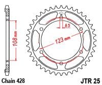 Sprocket Rear 60T 428 JT SPROCKETS JT SPROCKETS MOTOVEIKALS 21