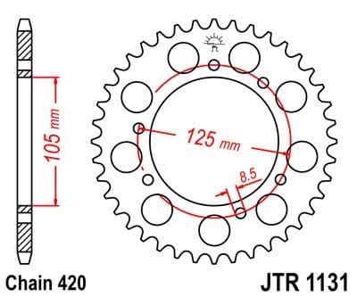Sprocket Rear 62T 420 JT SPROCKETS JT SPROCKETS MOTOVEIKALS 21