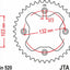 Sprocket Rl 520 38T Org JT SPROCKETS JT SPROCKETS MOTOVEIKALS 21