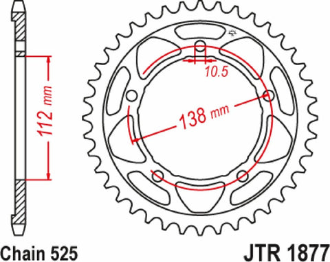 Sprocket Rr Yamaha 45T JT SPROCKETS JT SPROCKETS MOTOVEIKALS 21