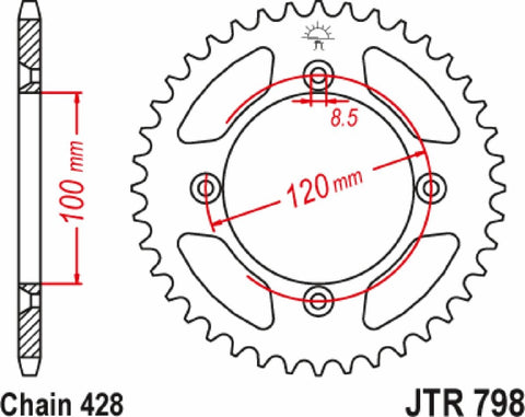 Sprocket Rr Yamaha 46T JT SPROCKETS JT SPROCKETS MOTOVEIKALS 21