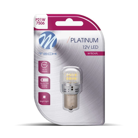 Spuldze Blister 1x Diode LED M-TECH Platinum P21W 1156 16x2835SMD 12-30V CANBUS, White M-TECH MOTOVEIKALS 21