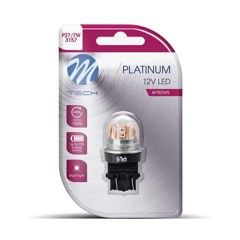 Spuldze Blister 1x Diode LED M-TECH Platinum P27/7W 15x2835SMD 12-24V CANBUS, Red M-TECH MOTOVEIKALS 21