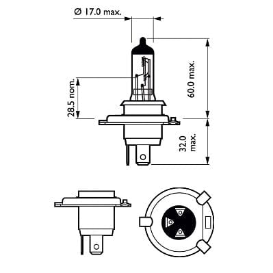 Spuldze H4 Vision Moto 60/55W PHILIPS PHILIPS MOTOVEIKALS 21