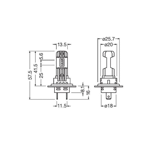 Spuldze OSRAM H7/H18 LED 12V 16.00W 6500K OSRAM MOTOVEIKALS 21