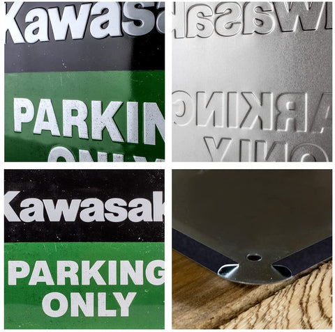 Stāvvietas zīme "KAWASAKI PARKING ONLY" NOSTALGIC ART MOTOVEIKALS 21