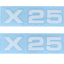 Sticker set MOGA 2 parts wide 74mm high 17mm for Zündapp X 25 MOGA MOTOVEIKALS 21