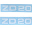 Sticker set MOGA 2 parts wide 95mm high 17mm for Zündapp ZD 20 moped MOGA MOTOVEIKALS 21
