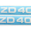 Sticker set MOGA 2 parts wide 95mm high 17mm for Zündapp ZD 40 moped MOGA MOTOVEIKALS 21