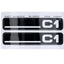 Sticker set MOGA 2-piece 105x21mm footboard, side cover for Hercules C1 City Bike MOGA MOTOVEIKALS 21