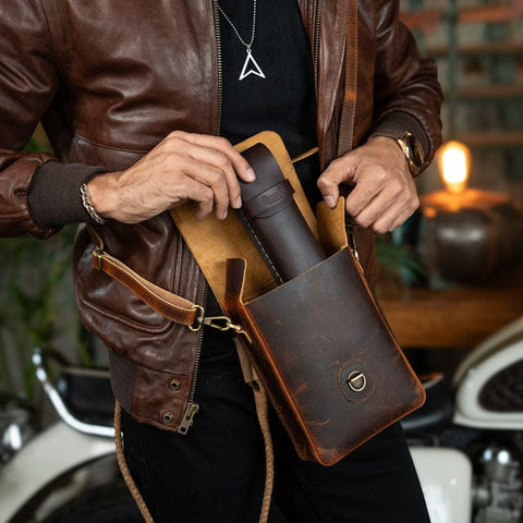 Tripmachine Moto Sling bag cognac TRIPMACHINE MOTOVEIKALS 21