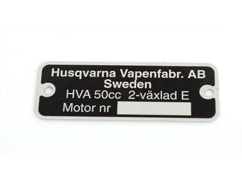 Type plate replica 50mm width 18mm height for moped mokick DIVERSE / IMPORT MOTOVEIKALS 21