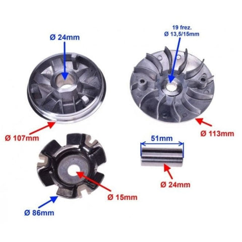 Variatora komplekts GY6 4T 125 cc / 14g REPLICA MOTOVEIKALS 21