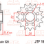 Velkošais zobrats JT / 520 / 17z / JTF1902.17RB JT SPROCKETS MOTOVEIKALS 21