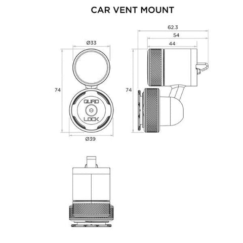 Viedtālruņa automašīnas ventilācijas restes stiprinājums QUAD LOCK QUAD LOCK MOTOVEIKALS 21