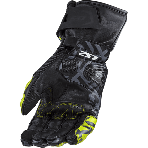 Vīriešu šosejas moto cimdi LS2 Feng black H-V yellow XL LS2 MOTOVEIKALS 21
