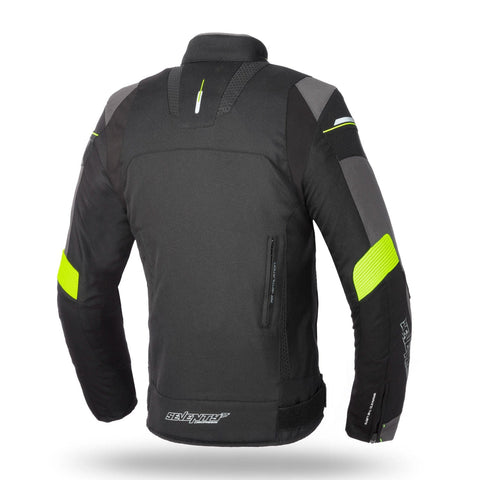 Vīriešu tekstila jaka 70Degrees JR69 RACING black / fluor yellow 2XL 70 DEGREES MOTOVEIKALS 21
