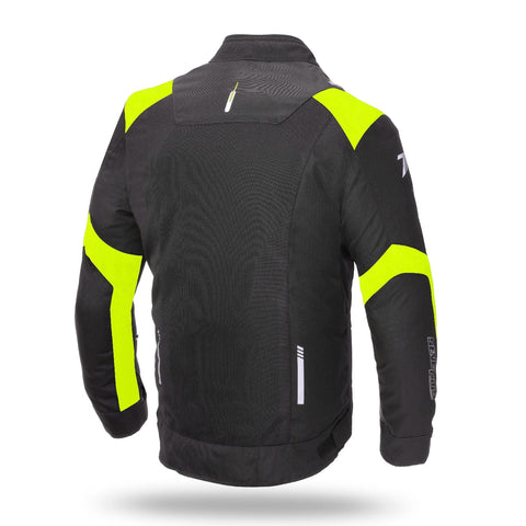 Vīriešu vasaras tekstila jaka RACING 70 Degrees JR52 black / fluor yellow L 70 DEGREES MOTOVEIKALS 21