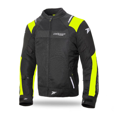 Vīriešu vasaras tekstila jaka RACING 70 Degrees JR52 black / fluor yellow L 70 DEGREES MOTOVEIKALS 21