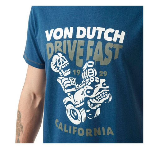 Von Dutch Drive t-shirt blue/white VON DUTCH MOTOVEIKALS 21