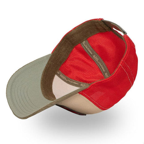 Von Dutch Semi-Curved Eye cap khaki/red VON DUTCH MOTOVEIKALS 21