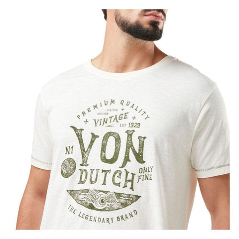 Von Dutch Slub t-shirt white/black VON DUTCH MOTOVEIKALS 21