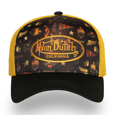 Von Dutch Subl Skull cap black/yellow VON DUTCH MOTOVEIKALS 21