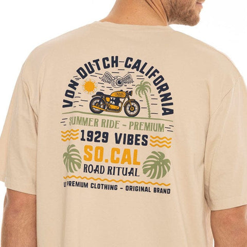 Von Dutch Vibes t-shirt beige VON DUTCH MOTOVEIKALS 21