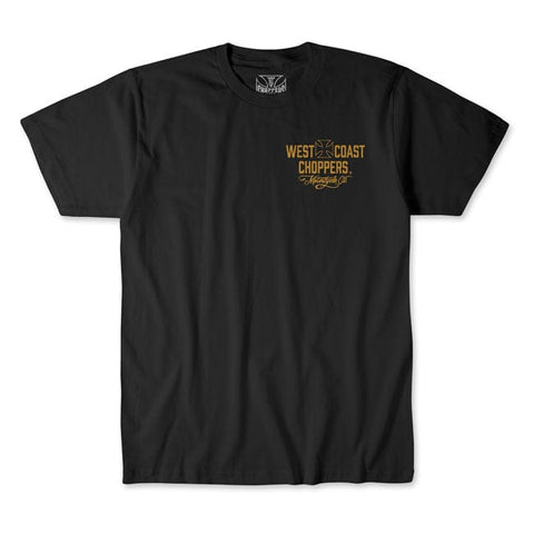 WCC Motorcycle t-shirt black/yellow WEST COAST CHOPPERS MOTOVEIKALS 21