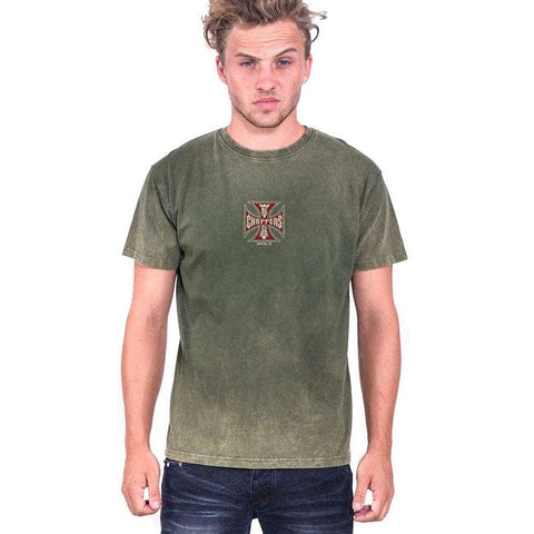 WCC Og Lbc Cross t-shirt Vintage green wash WEST COAST CHOPPERS MOTOVEIKALS 21